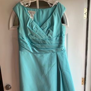 Pool Blue Knee Length Cocktail Dress